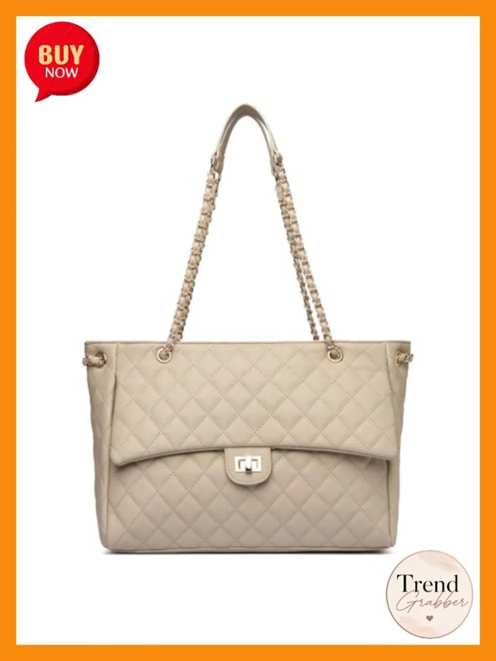 Quilted Satchel Tote Bag for Women, Faux Leather Designer Shoulder Handbag